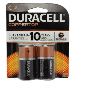 A package of batteries is shown.