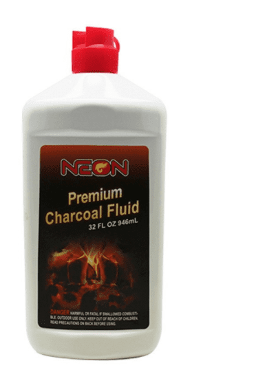 A bottle of charcoal fluid is shown.