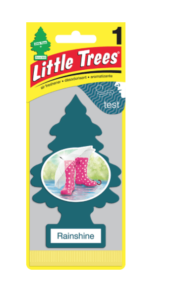 A picture of the front of a little trees air freshener.