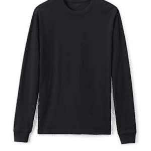 A black long sleeve shirt is shown.