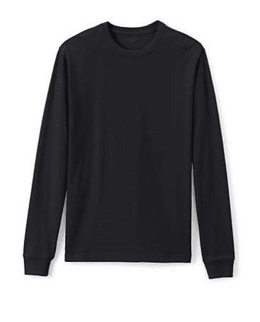 A black long sleeve shirt is shown.