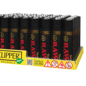 A display of raw clipper batteries in a store.