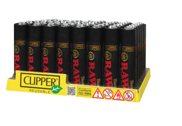 A display of raw clipper batteries in a store.