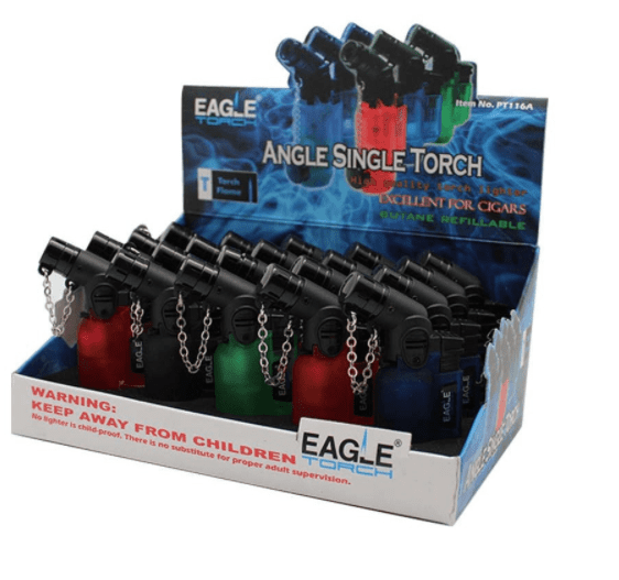 A display of eagle single torch lighter