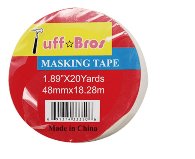 A roll of masking tape is shown.