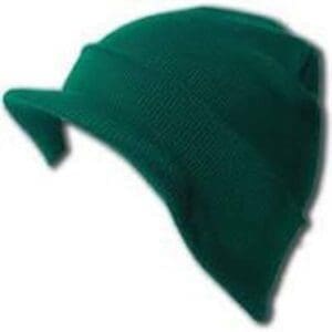 A green hat is shown with no background.