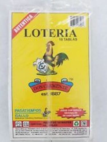 A package of loteria cards with the mexican word for lotería written on it.