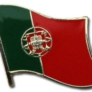 A pin with the flag of portugal on it.