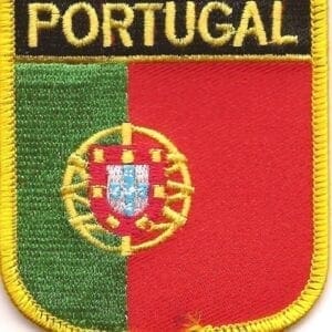 A patch of the flag of portugal.