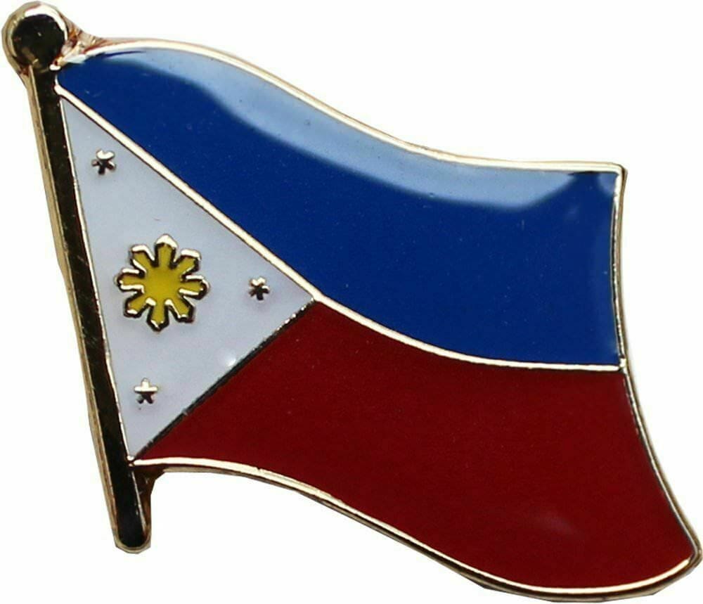 A flag of the philippines is shown on this pin.