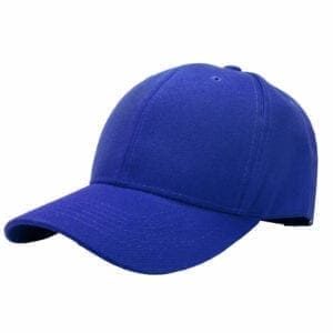 A blue baseball cap is shown with no hat.