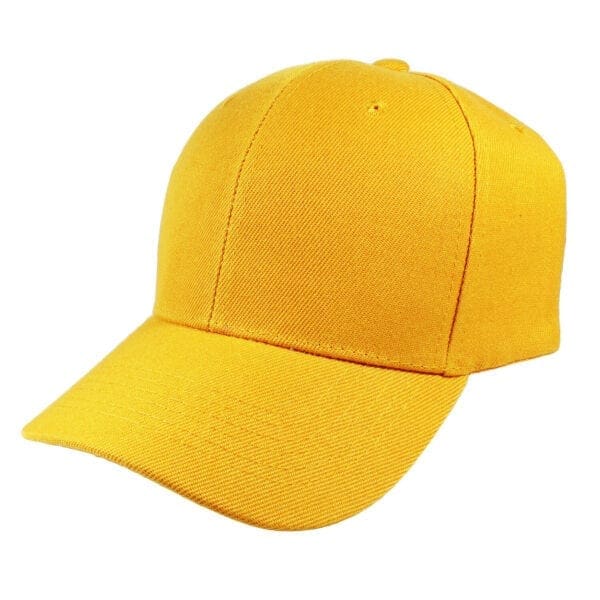 A yellow baseball cap is shown with no hat.