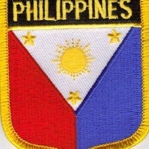 A patch of the philippines with a sun and stars.