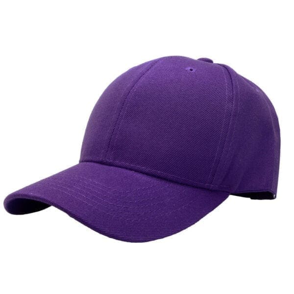 A purple baseball cap is shown with no hat.