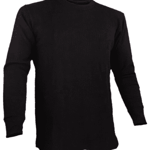 A black long sleeve shirt is shown.