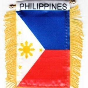 A flag hanging on the wall of philippines.