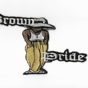 A man in yellow pants and hat with the words " crown bride ".