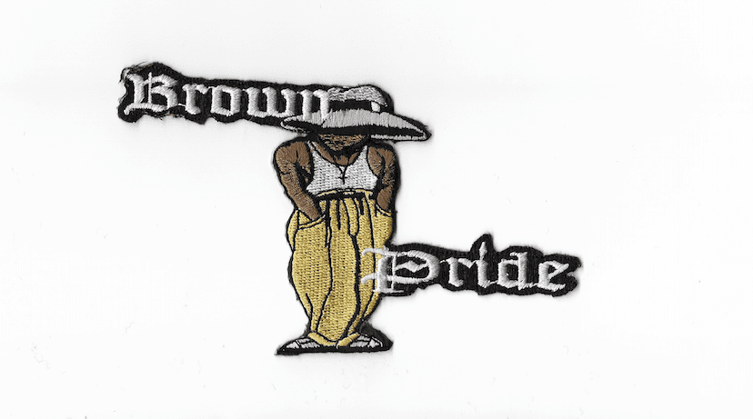 A man in yellow pants and hat with the words " crown bride ".