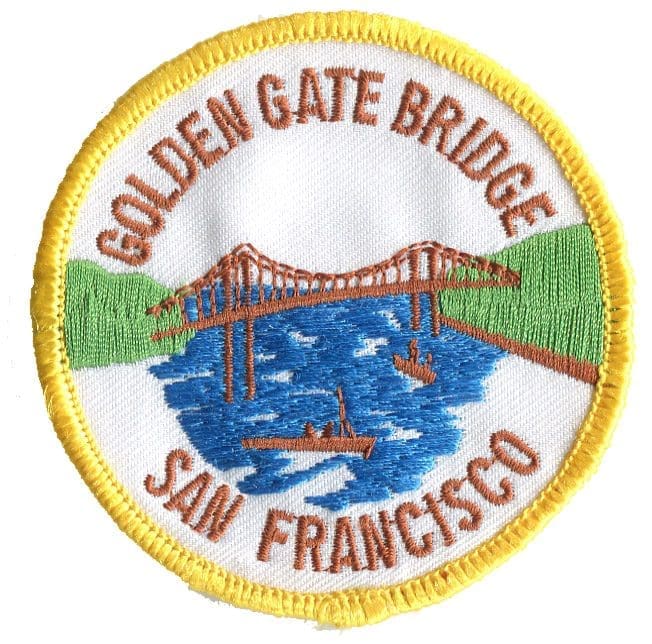 A patch of the golden gate bridge in san francisco.