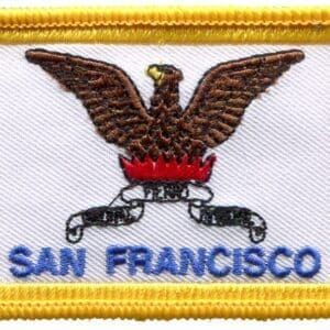 A patch of the city of san francisco with an eagle on it.