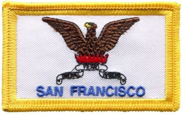 A patch of the city of san francisco with an eagle on it.