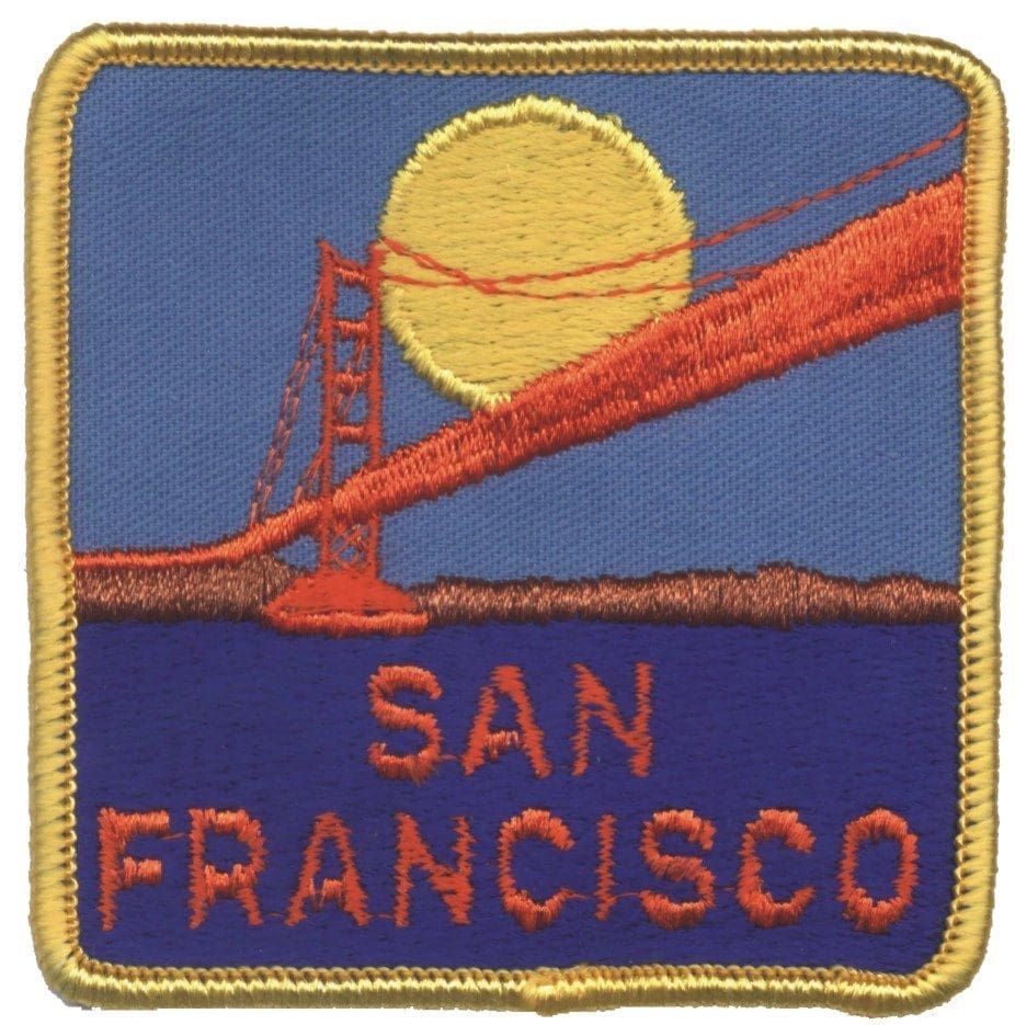 A patch of the golden gate bridge in san francisco.