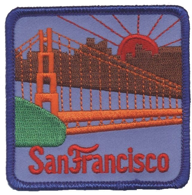 A patch of the golden gate bridge in san francisco.