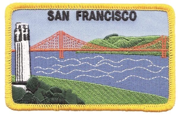 A patch of the golden gate bridge in san francisco.