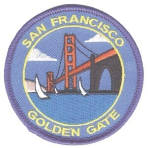 A patch of the golden gate bridge in san francisco.