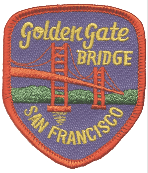 A patch of the golden gate bridge in san francisco.