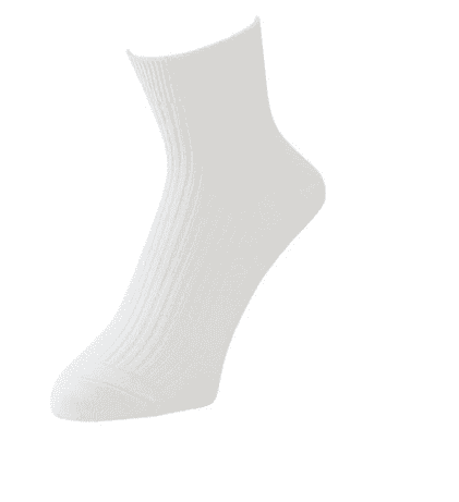 A white sock is shown on the ground.