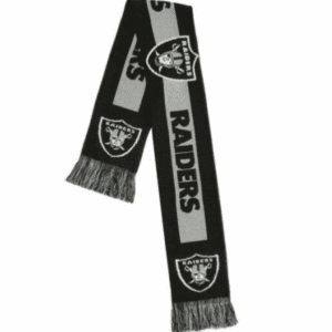 A raiders scarf is shown here.