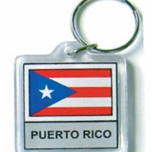 A puerto rico flag keychain is shown.