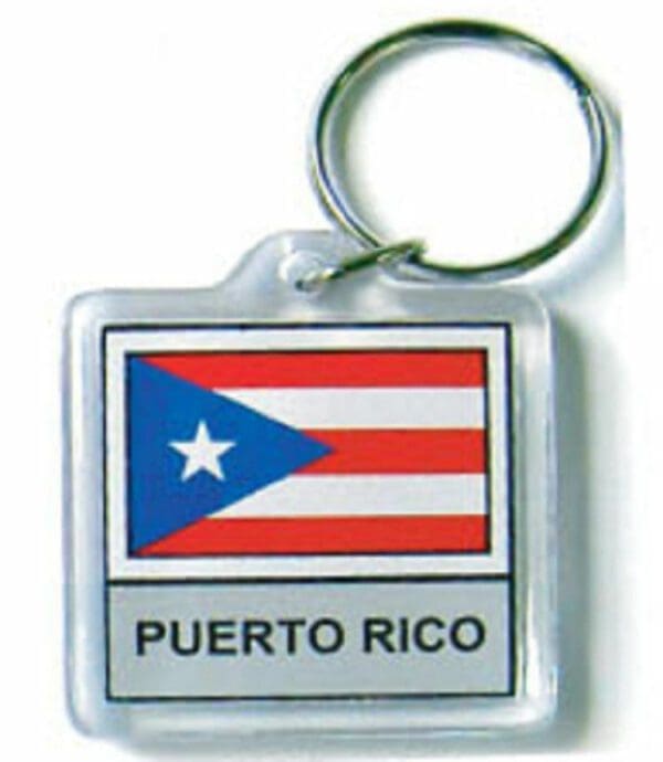 A puerto rico flag keychain is shown.