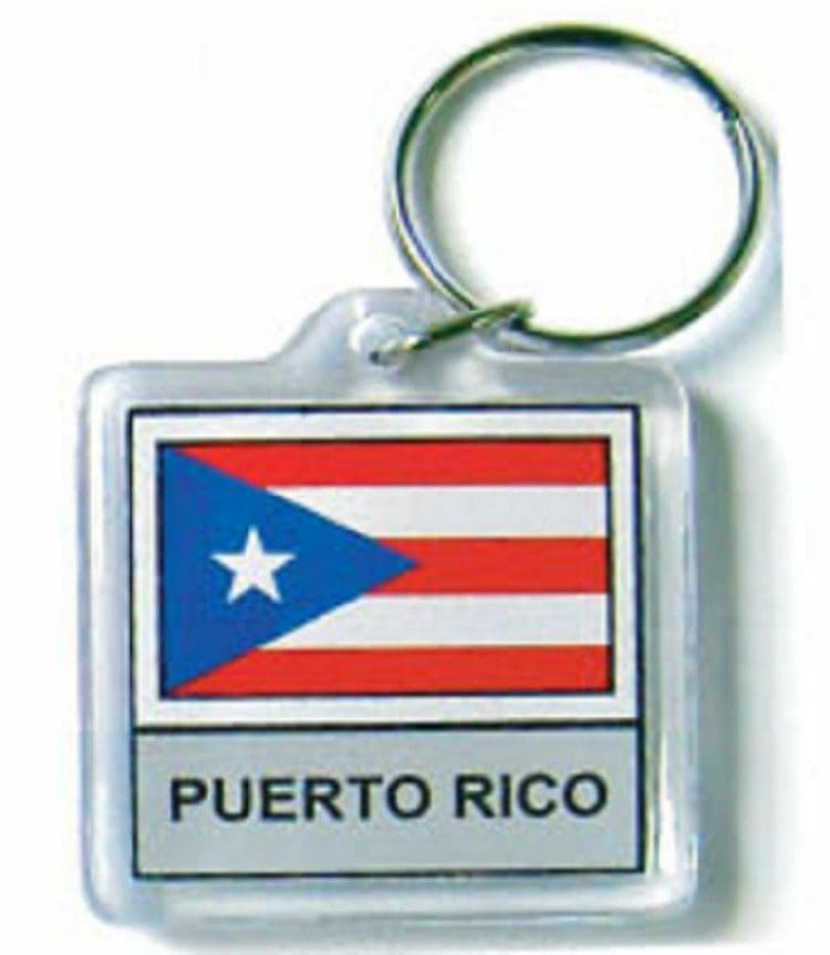 A puerto rico flag keychain is shown.