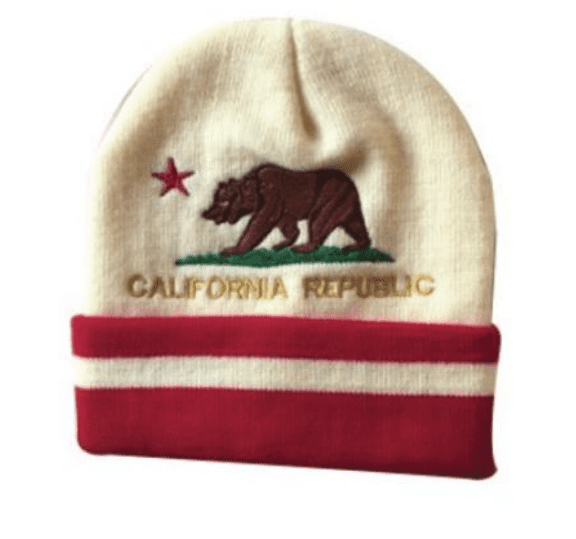 A california republic hat with the state bear.