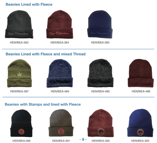 San Francisco Beanies Lined Fleece