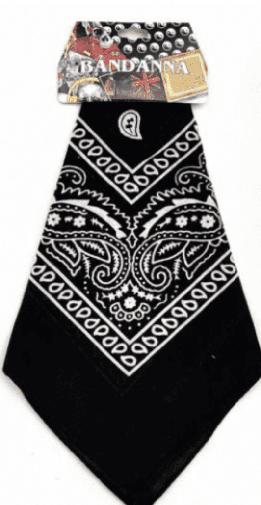 Carded Black Bandana