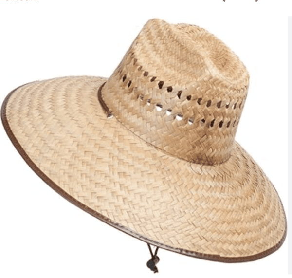 Straw Hat Brown Trim