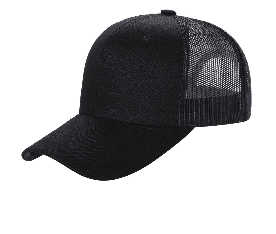 Trucker Mesh Cap Curved Solid Black