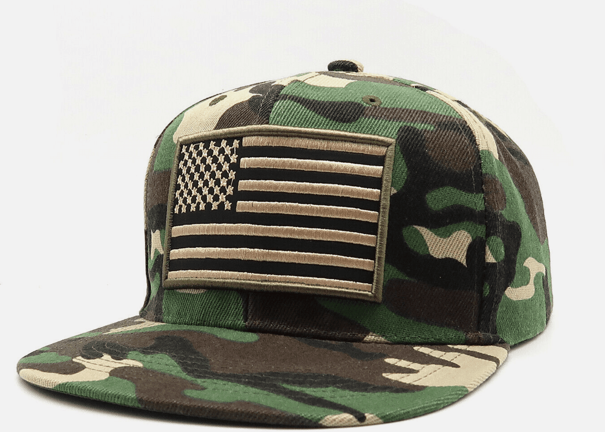 USA Flat Bill Snapback Green Camouflage