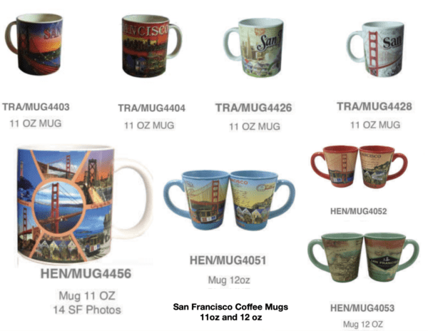 San Francisco Coffee Mugs 11oz 12 oz